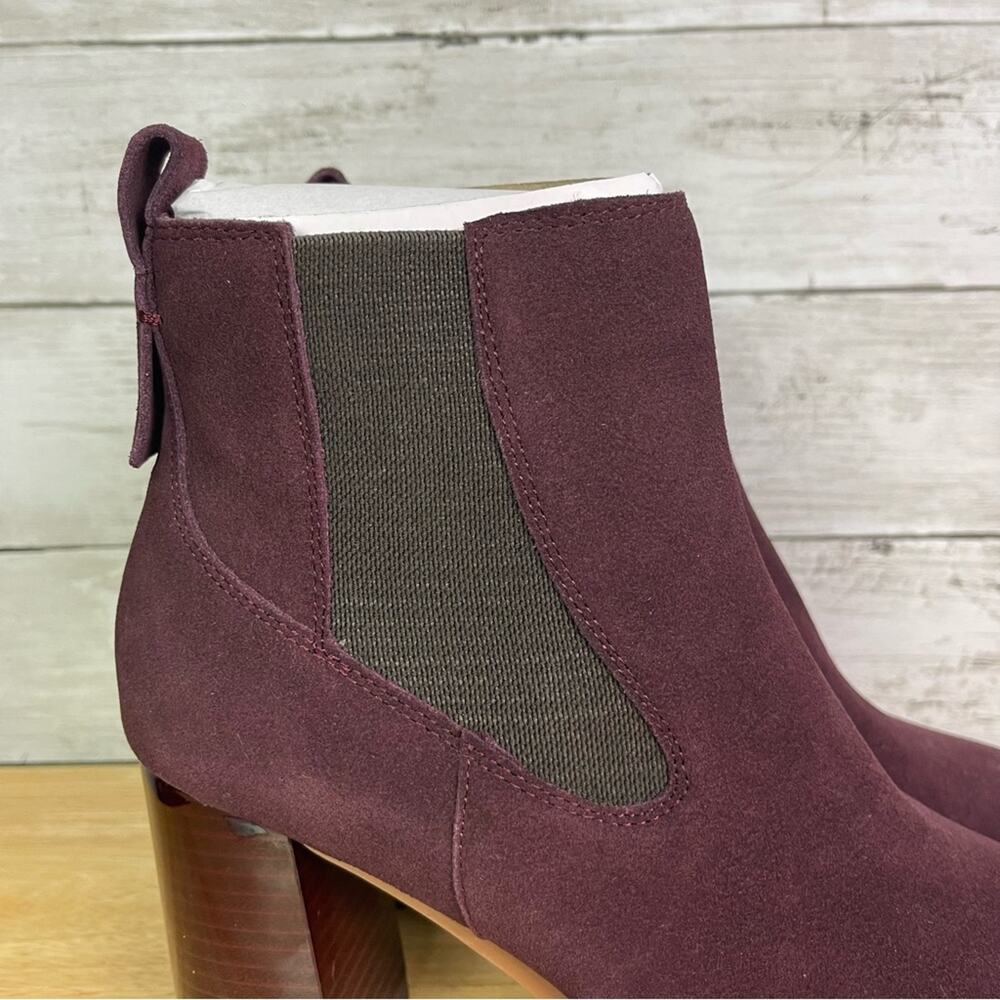 Sanctuary Ravish Chelsea Suede BootIe Burgundy Size 7.5 - Picture 2 of 6